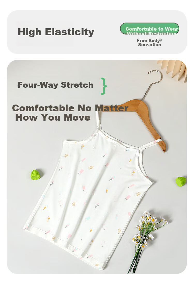 Hodohome Kids Vest Girls Summer Thin Modal Cool Camisole Cute Base Layer Underwear 016 140 6