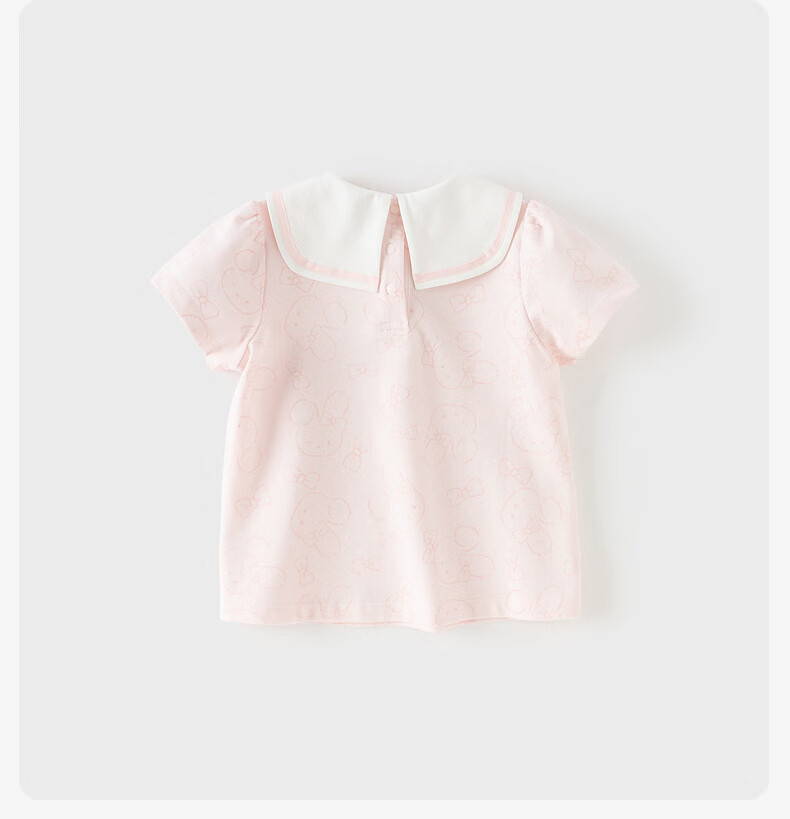 DAVE & BELLA Girls' Short Sleeve T-Shirt Summer Baby Class A Base Shirt Fashionable Children's Top 11
