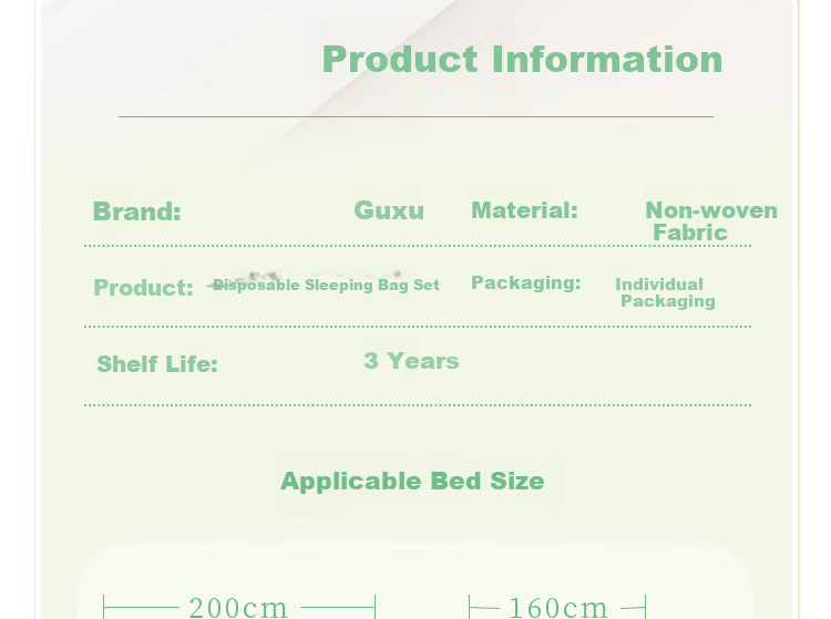 Guxu Disposable 4-Piece Bedding Set Cotton Duvet Cover Pillowcase Sheet Hotel Travel Thickened Protective Set 1 Pack 37