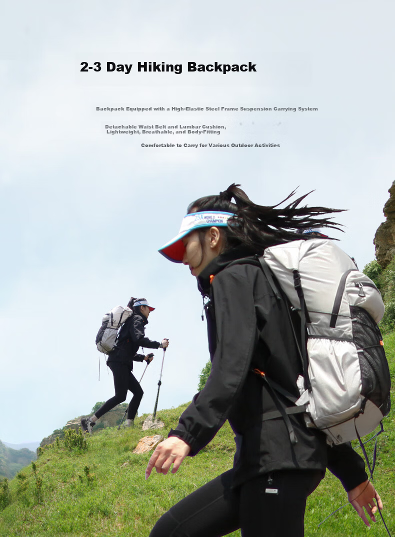 INOXTO Eagle 25L Suspended Back Professional Breathable Lightweight Hiking Mountaineering Travel Backpack 8122 Light Gray 2