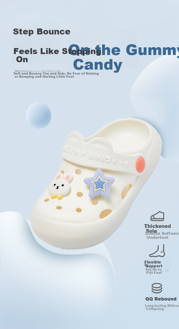 DAVE & BELLA Kids Non-Slip Summer Slippers Girls Boys Indoor Breathable Clogs 2