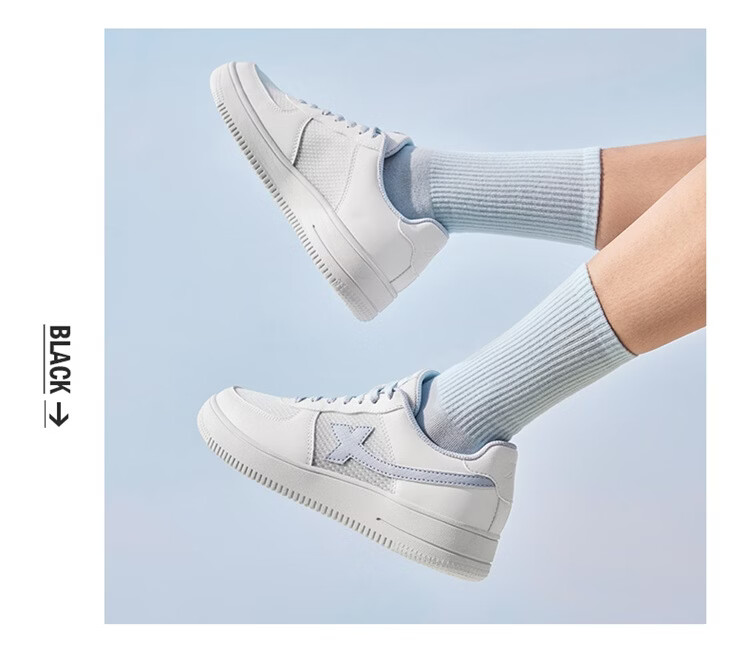 Xtep Couple Men's and Women's Sports Sneakers White Air Force One Spring Summer Mesh Breathable Lightweight Casual Shoes 51
