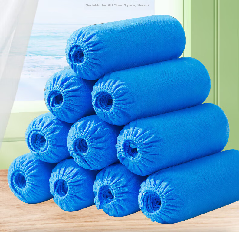 JAJALIN Non-Woven Large Shoe Covers 200pcs Disposable Thickened Dustproof Breathable Indoor Wear-Resistant Non-Slip Foot Covers 2