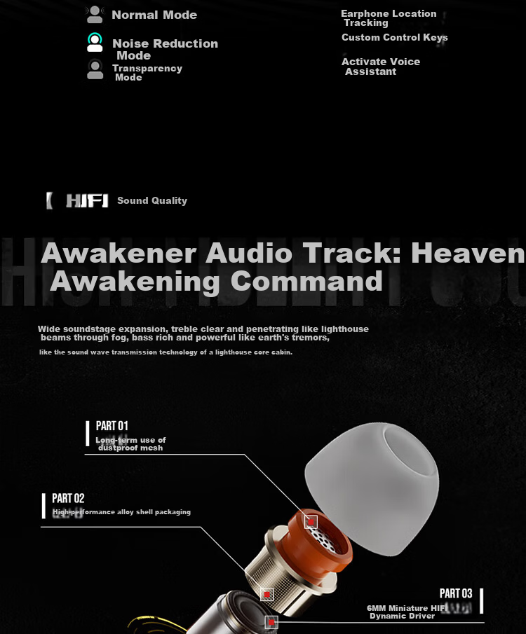 SONGX Linglong Co-branded Touchscreen Bluetooth Earbuds ANC Active Noise Cancelling Built-in Memory MP3 Integrated High-Quality True Wireless In-Ear Adjustable Sound Effects 2025 New Model 13