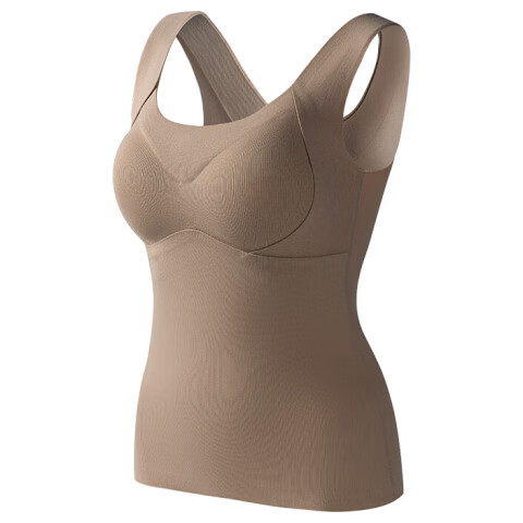 MiiOW Women's Thermal Underwear Autumn Winter Thickened Base Shirt Wool Silk Thermal Vest with Chest Pad