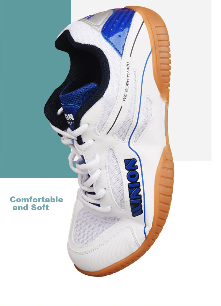 WINION Selected Table Tennis Shoes Men Women Non-slip Wear-resistant Table Tennis Sports Shoes Starting Point 2.0 White Blue Size 45 6