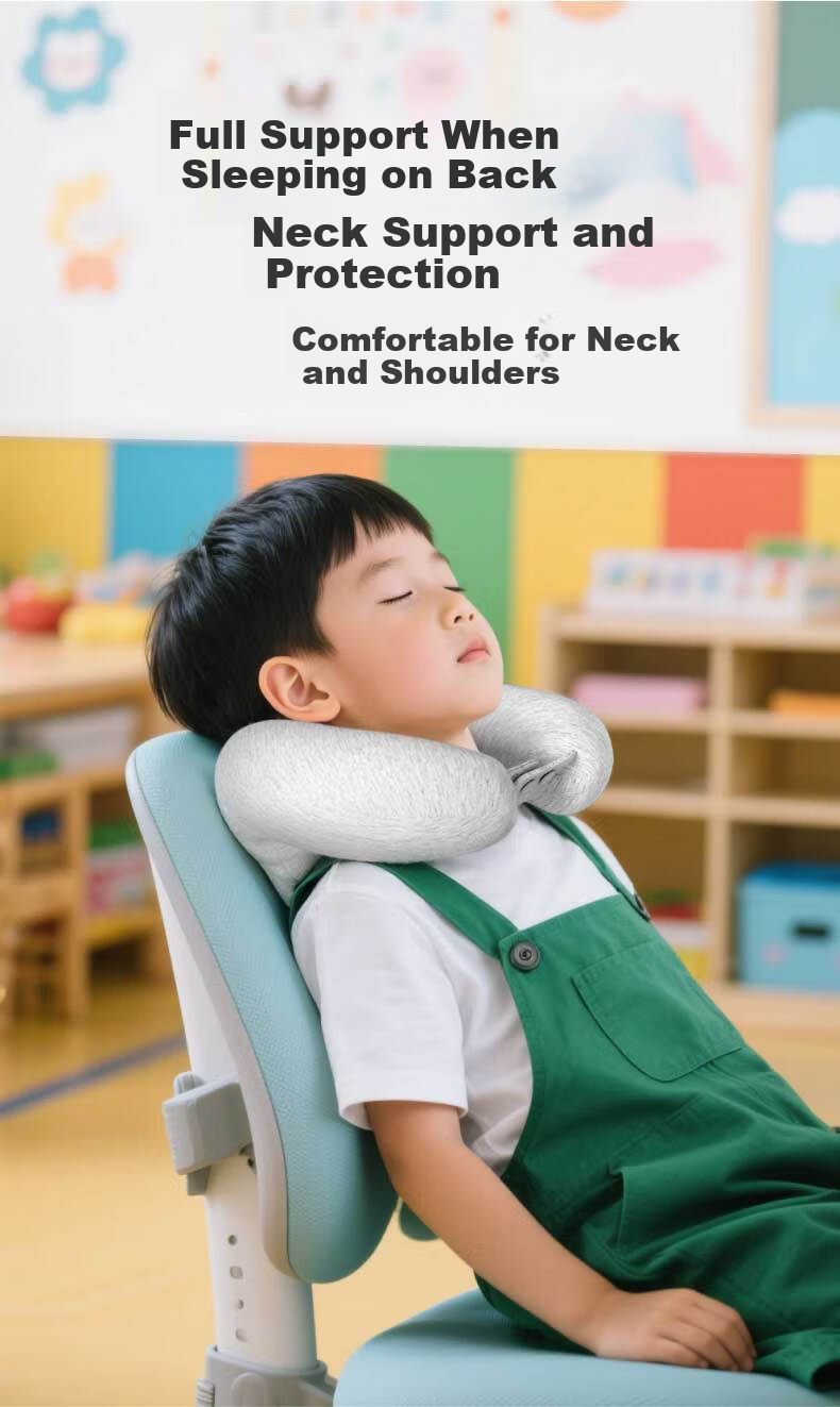 YUZHAOLIN Nap Pillow for Elementary School Students, Face-Down Sleeping Aid, Children's Summer Ice Silk Face-Down Pillow for Nap Time, Classroom Desk Neck Protection Pillow 5
