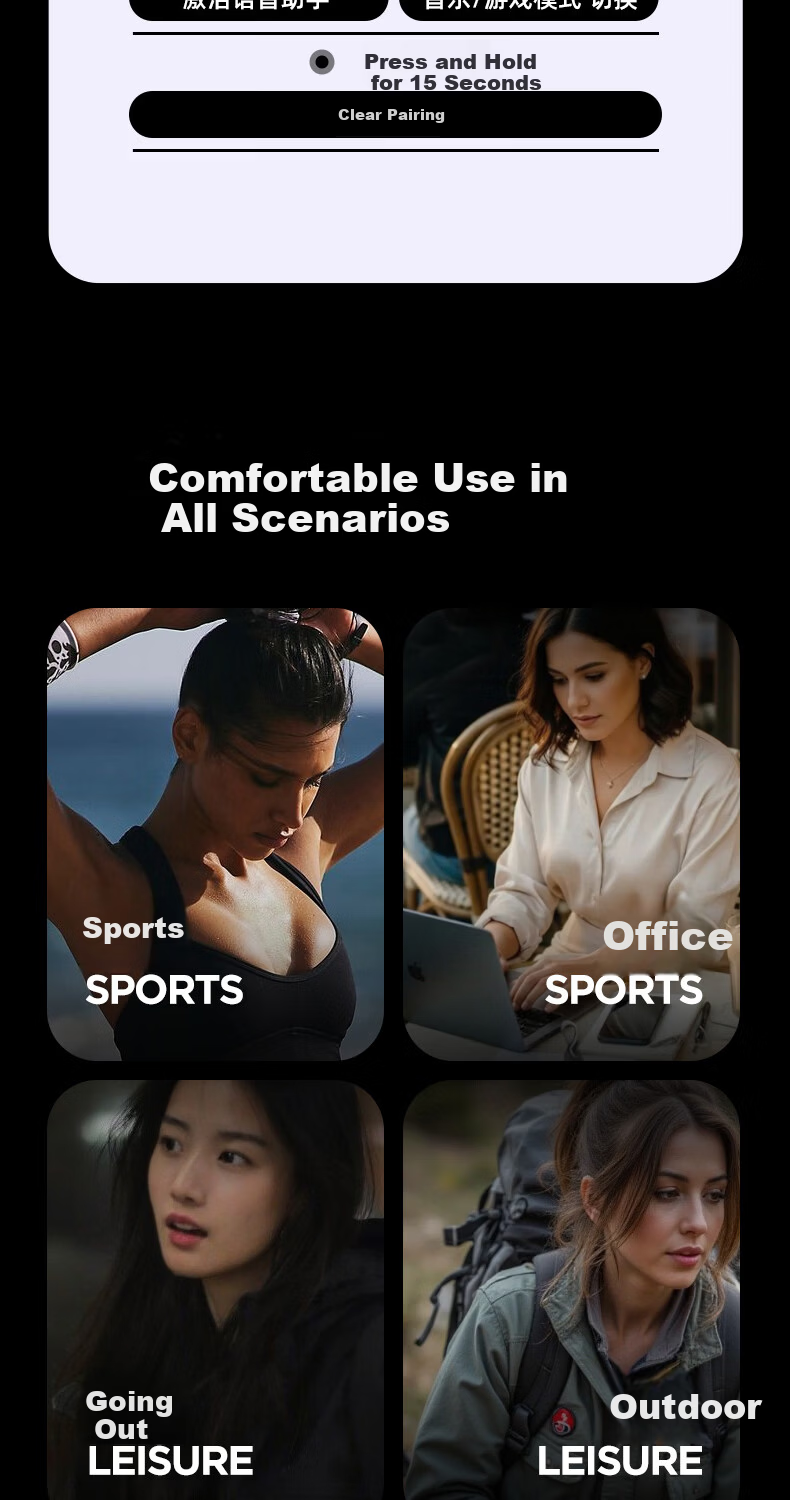 SHEYIN S5 Clip-On Bluetooth Earphones Open Air Conduction Non-In-Ear Sport Earhook Long-Wear Comfortable Compatible with Apple Huawei Phones Champagne Gold 20