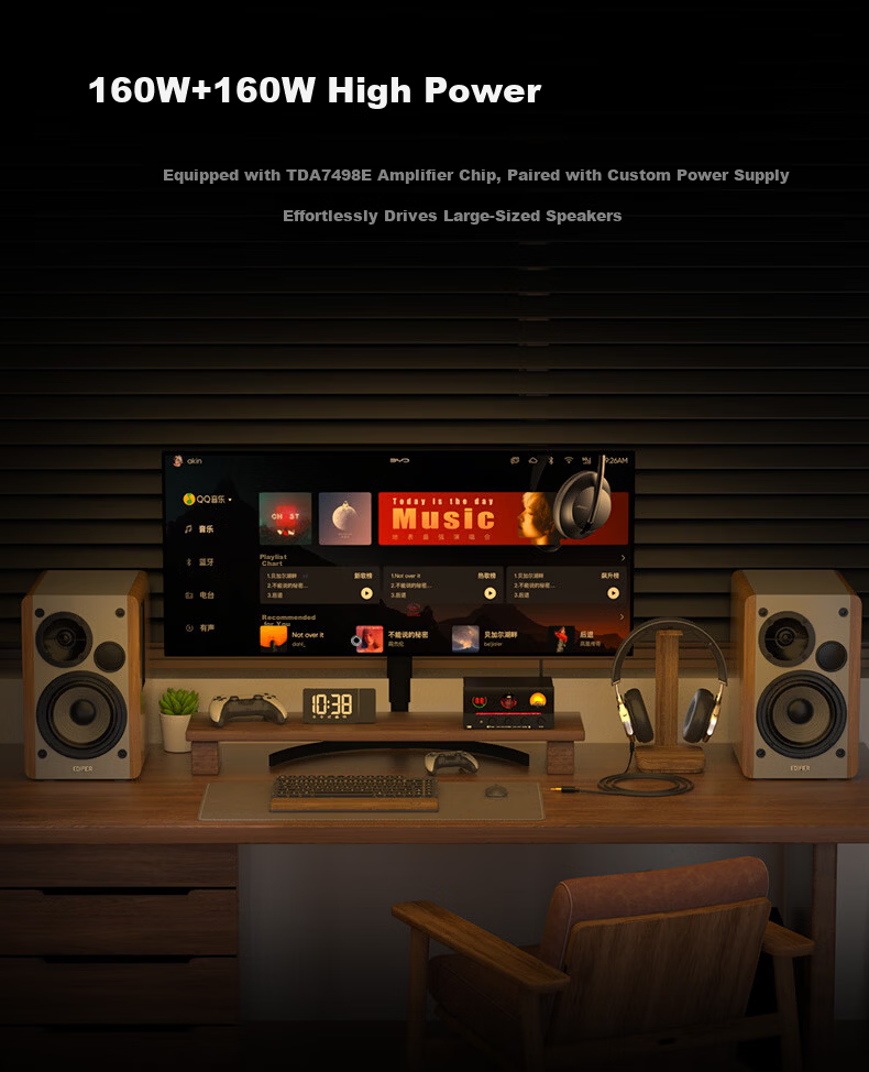 SUCA AUDIO Voice Actor Creation X10 High Power Amplifier Power Amplifier with Bluetooth USB Digital Decoder Preamplifier Headphone Amplifier HiFi Audiophile Tube Amplifier Home HiFi Amplifier 11