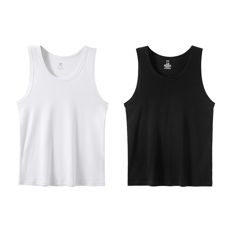 MiiOW White Cotton Vest Men Summer Thin Sleeveless Loose Large Size Sports Undershirt