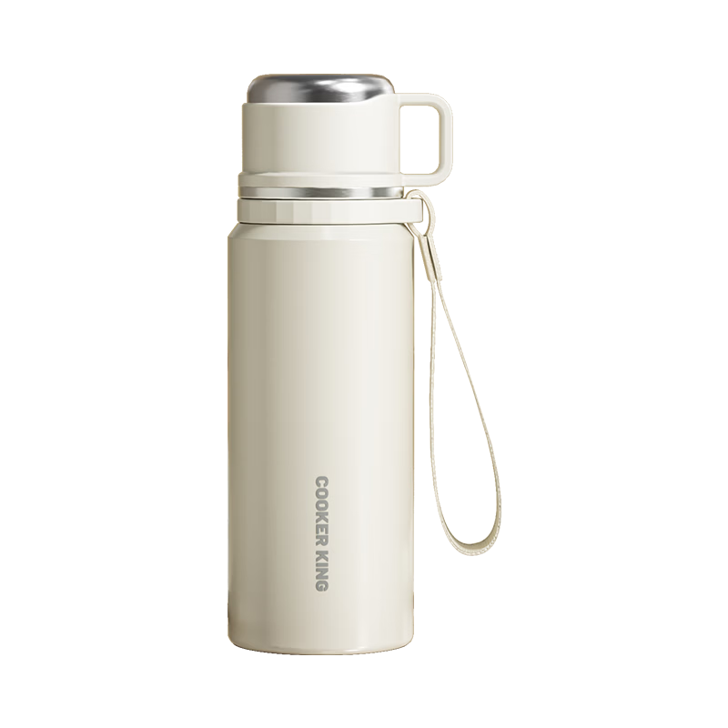 COOKER KING Insulated Mug, 316 Stainless Steel with Tea Strainer, Gift for Women And Children, Large Capacity Water Bottle, 600ml (Simple Design)
