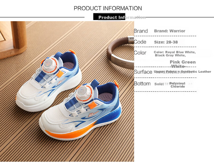 Warrior Kids Running Shoes New Boys Girls Sports Sneakers WZ(CL)-2025 Navy Blue White Size 33 3