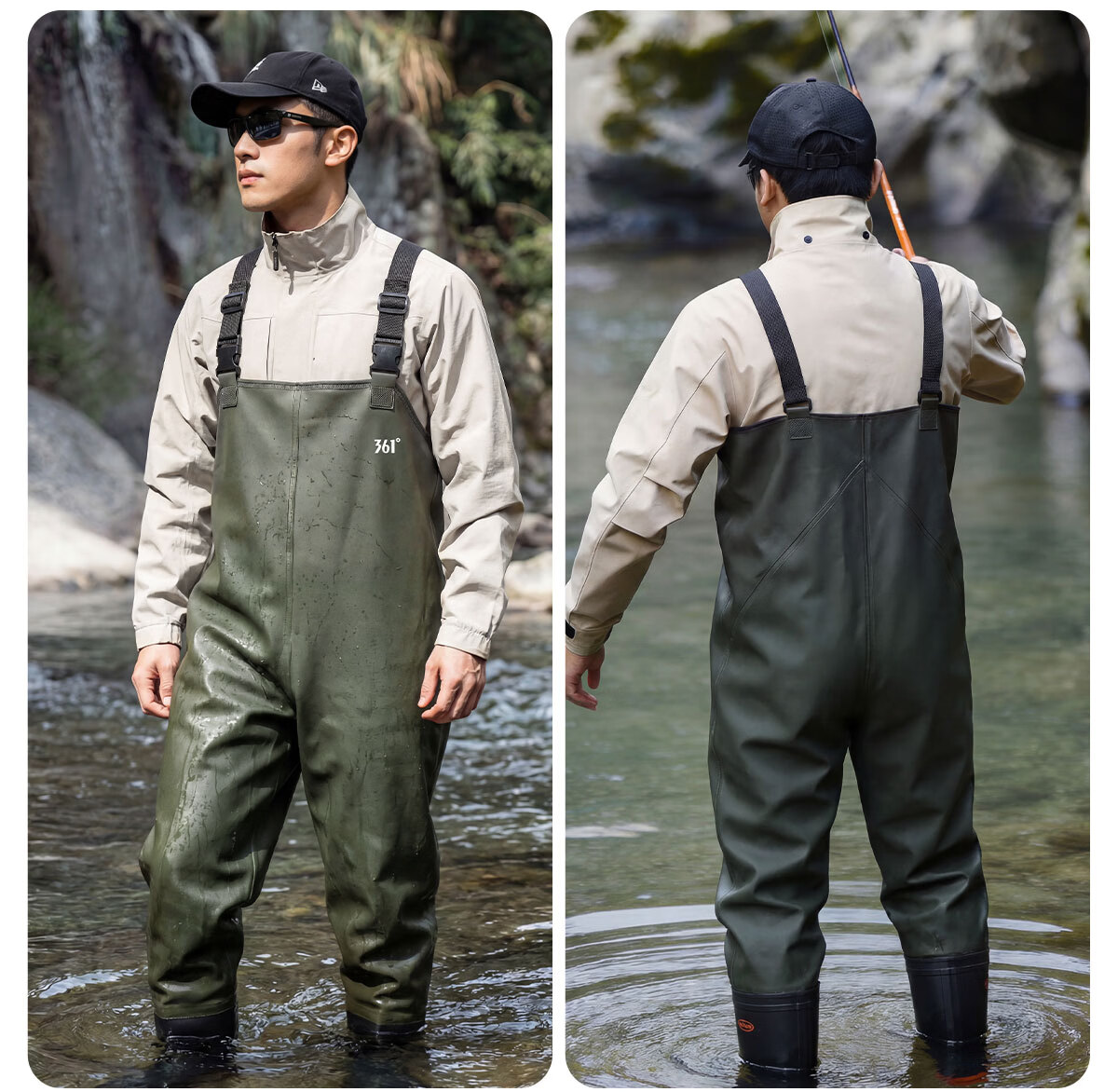 361° Adult Swim Pants Water Play Pants Creek Trekking Pants Beachcombing Pants One-piece Water Pants Water Shoes Half-body Waterproof Suit for Fishing and Beachcombing 14