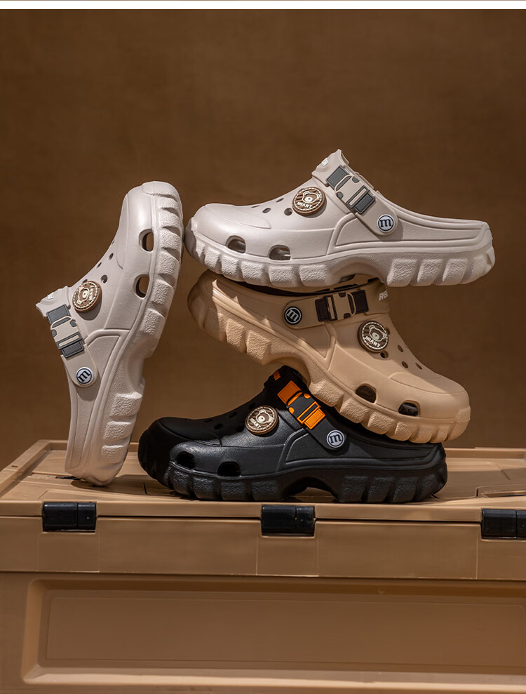 Darcy Mister Men's Summer Outdoor Breathable Holey Shoes Thick Sole EVA Closed-Toe Sandals 9