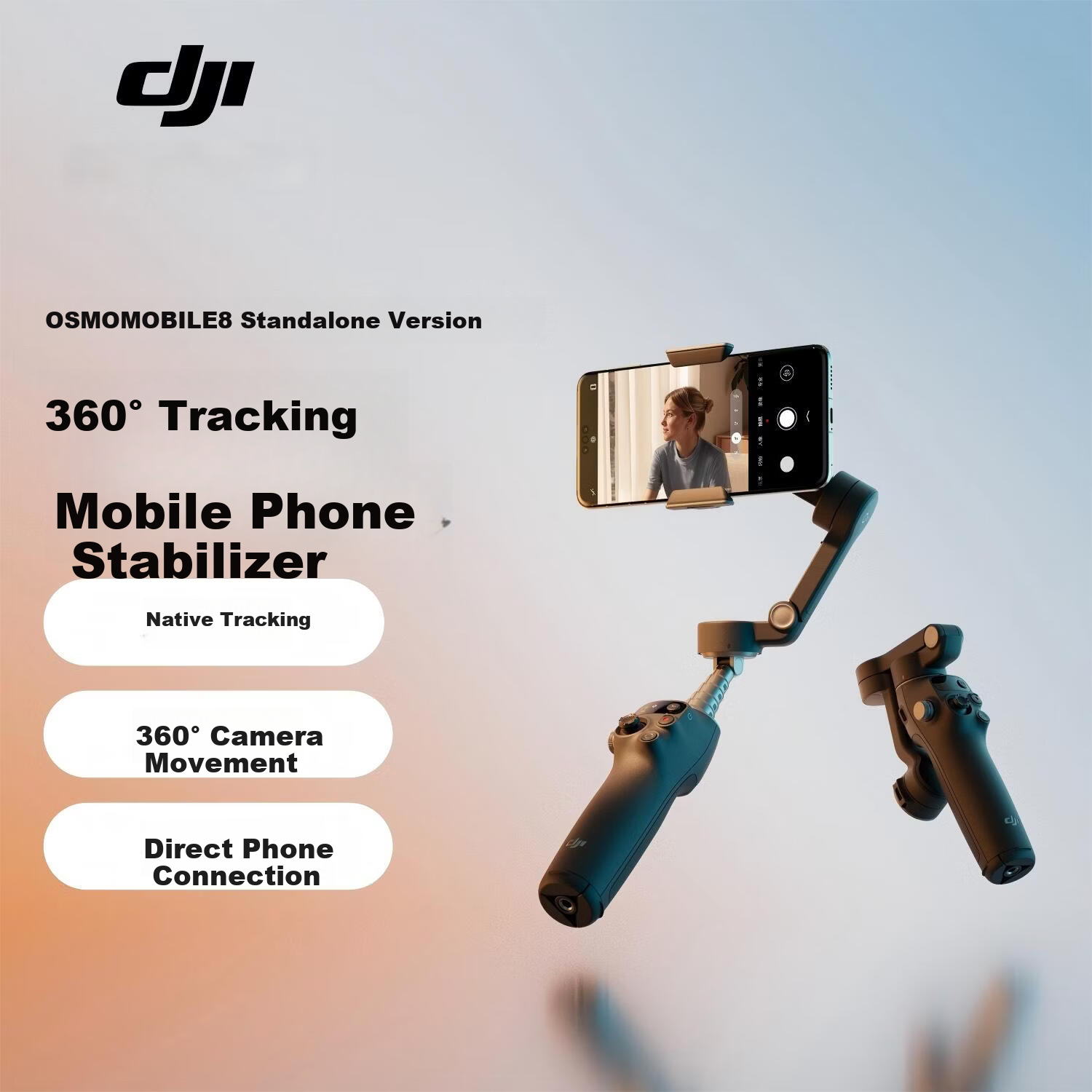 HarmonyOS Smart Choice DJI Osmo Mobile 8 Smartphone Gimbal OM8 Handheld 360° Tracking Stabilizer Anti-Shake Shooting Tool Compatible with HarmonyOS 6
