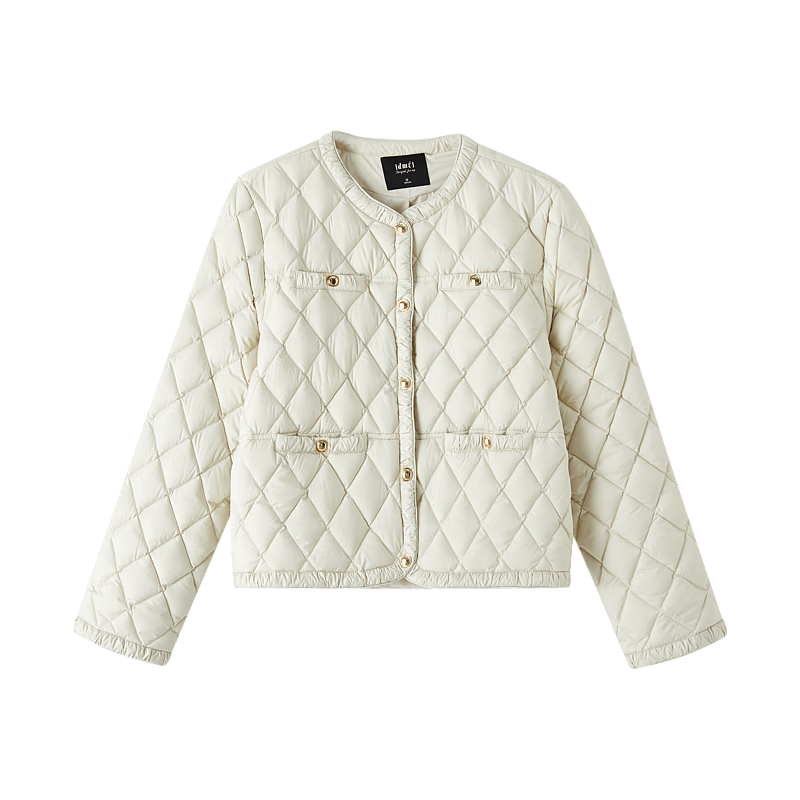 Dme [Qianjin Madeline] Winter Chanel-Style Lightweight Cloud 90% Duck Down Coarse Tweed Filling Puffer Jacket for Wome