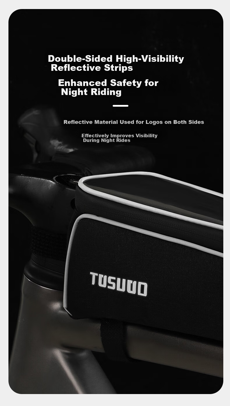 TOSUOD Bicycle Riding Handlebar Touchscreen Front Tube Bag Waterproof Road Bike Frame Bag Phone Bag Cycling Accessories 7