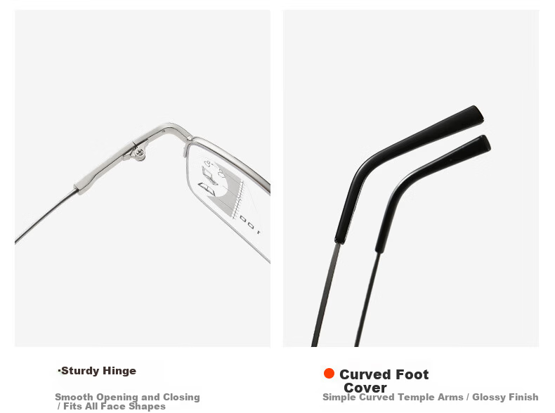 DRATRA HD Multifocal Progressive Blue Light Blocking Reading Glasses Semi-Rimless Ultra-Light Unisex Elderly Glasses for Near and Far Vision 11