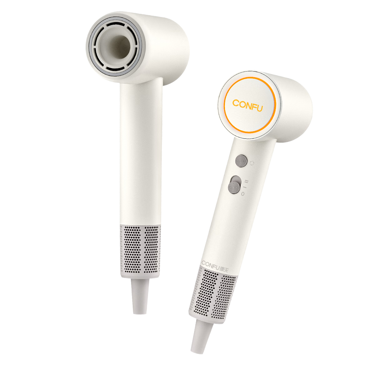 CONFU High-Speed Hair Dryer Portable Mini Negative Ion Damage-Free Women's Home Hair Dryer Strong Wind Fast Drying F9 Mini Cream White