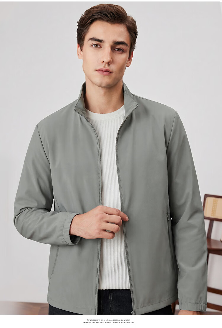FIRS Lightweight Four-Way Stretch High-End Sunscreen Jacket for Men 2026 Summer New Ice Silk Cooling Elastic Stand Collar Outdoor Coat 8