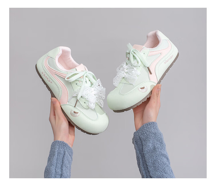 Warrior Women's Training Shoes New Season Sweet Ballet Style Casual Soft Sole Sneakers Light Green/Pink Mesh Model A Size 39 14