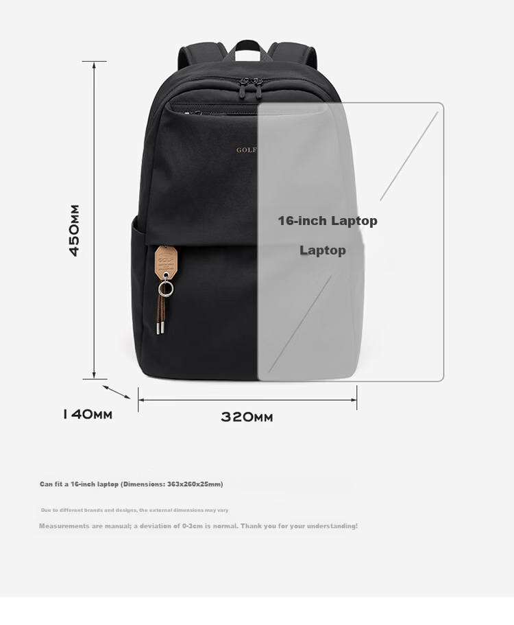 GOLF Lightweight 15.6/16 Inch Laptop Backpack Unisex Casual Travel School Bag 18