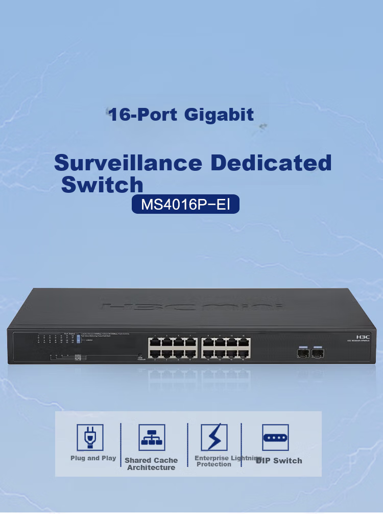 H3C Surveillance Switch 8-Port Full Gigabit Unmanaged Enterprise Security Network Weak Current Box Network Cable Splitter Desktop Plug and Play Multi-Scenario Dial MS4008V2 1