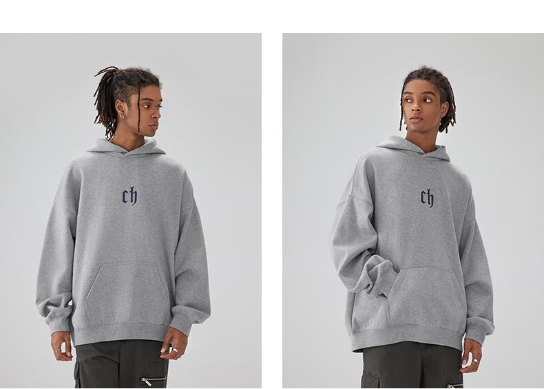 CHINISM CH Sweatshirt for Men, Spring And Autumn Classic Simple Couple's Top, Heavyweight American-Style Hoodie, Sports Casual Pullover Hooded Sweatshirt 33