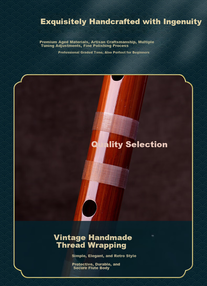 Dong Xuehua 8885 Lingsheng Professional Bamboo Flute Full Section CEFG/D Key Stage Performance Bamboo Flute Made from Aged Bamboo 9
