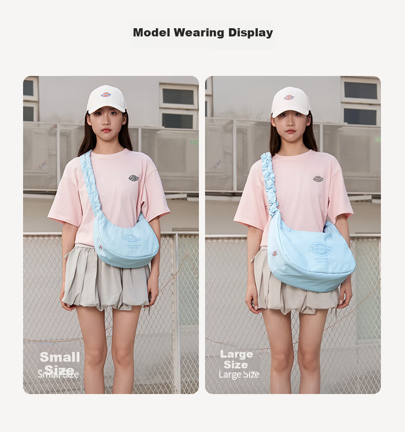 Dickies Women's Shoulder Bag Cloud Bag Sports Commuter Underarm Crossbody Travel Large Capacity Dumpling Bag Graphite Black 6