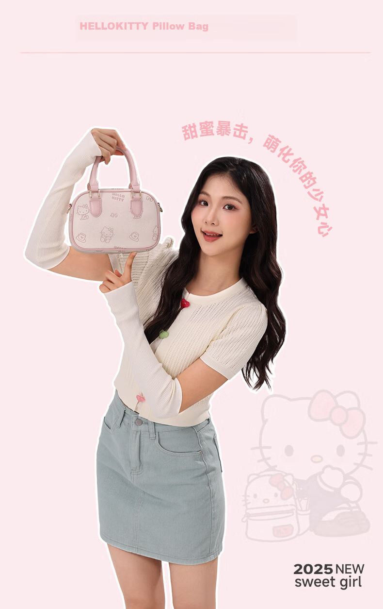 SANRIO Hello Kitty Small Round Shoulder Crossbody Bag Circular Mini Luxury Handbag New Year Gift 2