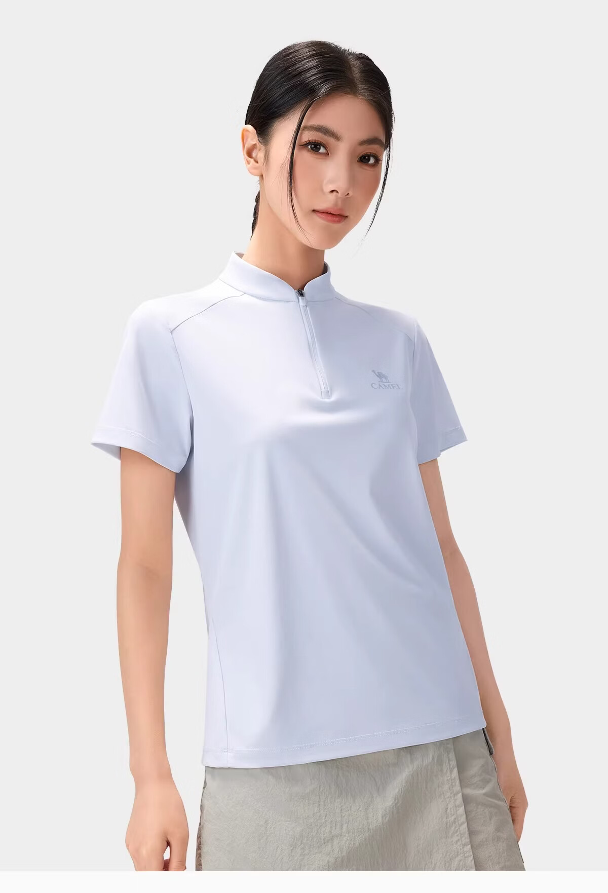 CAMEL Women's Outdoor Quick-Dry T-Shirt 26 Spring Summer Raglan Collar Breathable High Elastic Cooling Sun Protection Sports Top 1034 12