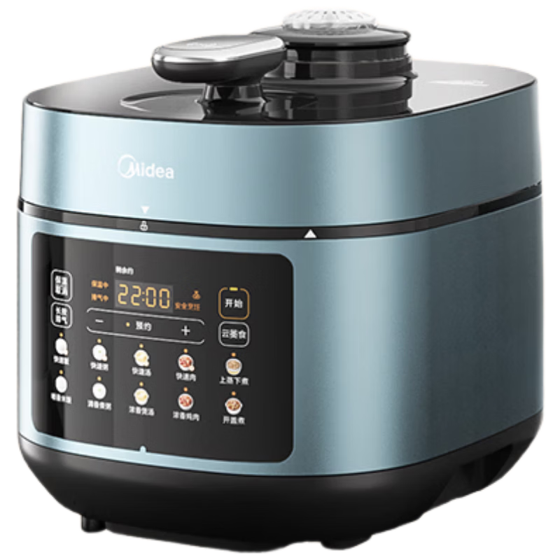 Midea Electric Pressure Cooker Boiling Rich Flavor Healthy 0-Coating Inner Pot Household High-Pressure Cooker Automatic Exhaust 5L Dual Pot Smart Reservation Touch Control Soup Stew Rice Cooker 552N
