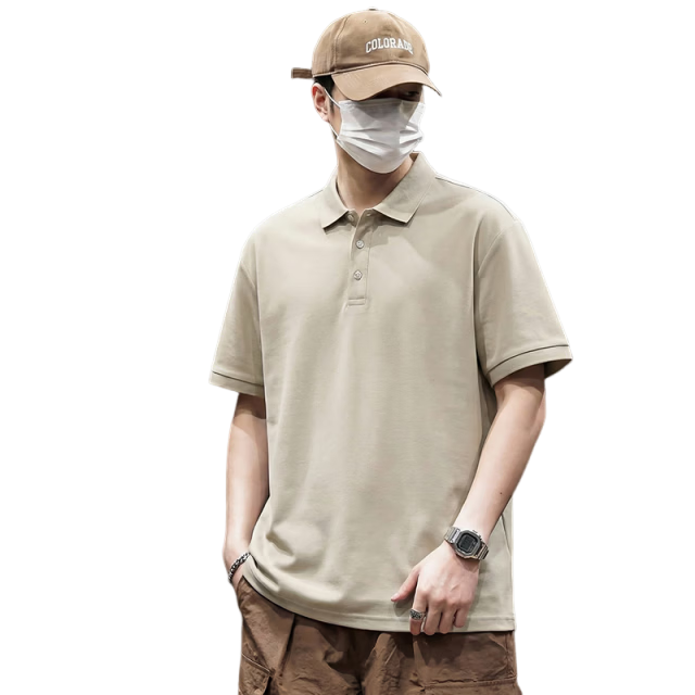 Jeanswest Men's Short Sleeve Polo Shirt 2026 Summer Mint Cool Casual T-Shirt Base Layer Light Gray 2XL