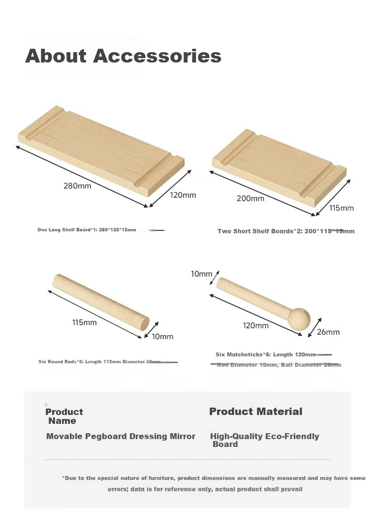 Millennium Mansion Pegboard Rotating Full-Length Mobile Floor Mirror with Integrated Clothes Rack 170*40 Walnut 14
