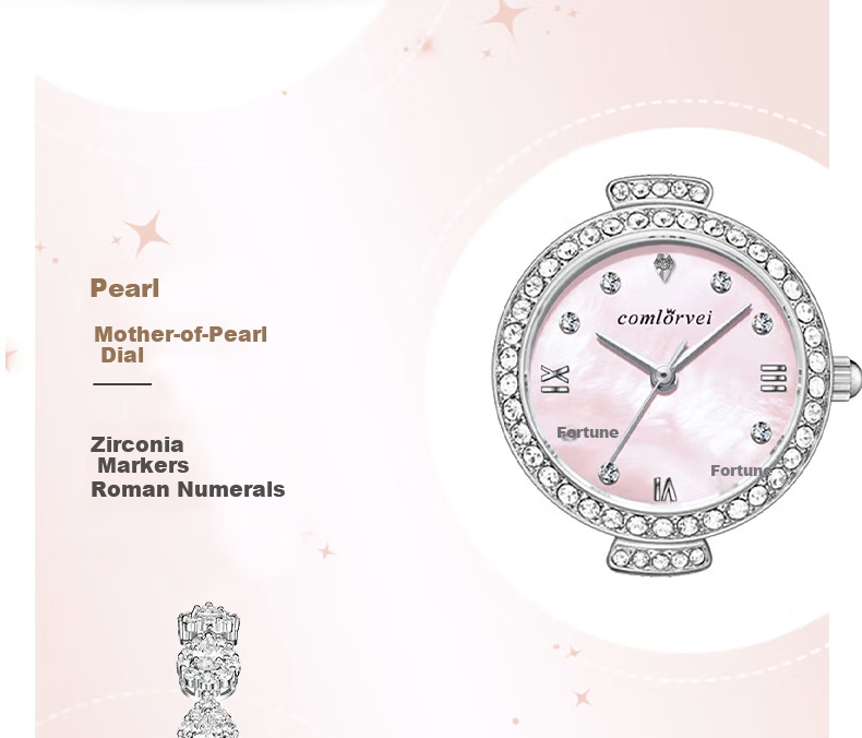 COMLORVEI Sparkling Fairy Style Diamond-Studded Women's Watch Exquisite Gift for Girlfriend National Brand Female Watch 691 9