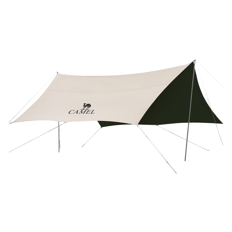 CAMEL "Peng" Black Coated Three-Pole Canopy Tent Large Outdoor Black Coated Sunshade Shelter