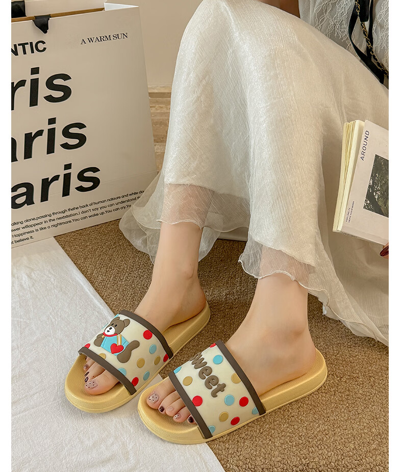 YUZHAOLIN Women's Cartoon Cute Home Bathroom Shower Slippers Outdoor Wear Sandals 28