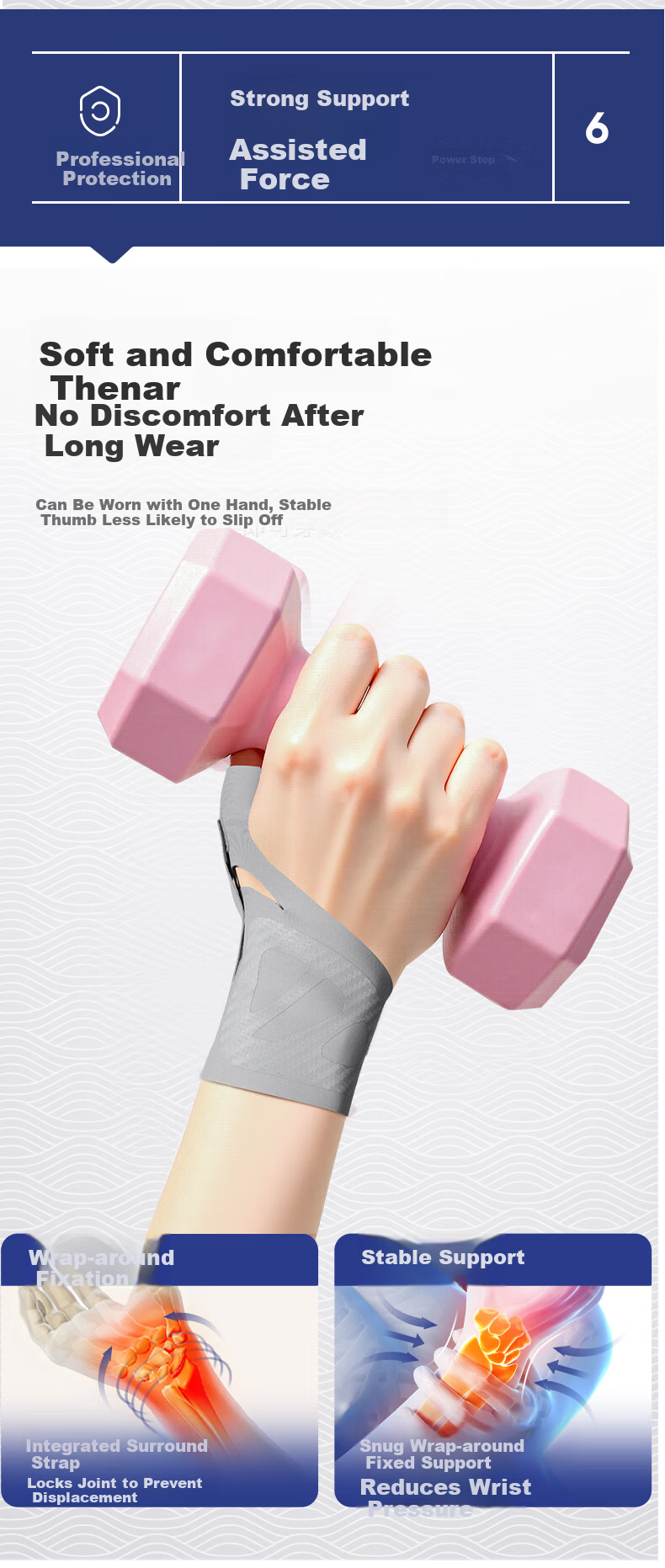 Yanmao Wrist Support Thumb Brace Tendon Injury Sprain Wrist Strain Finger Stabilizer Joint Protector Splint 9