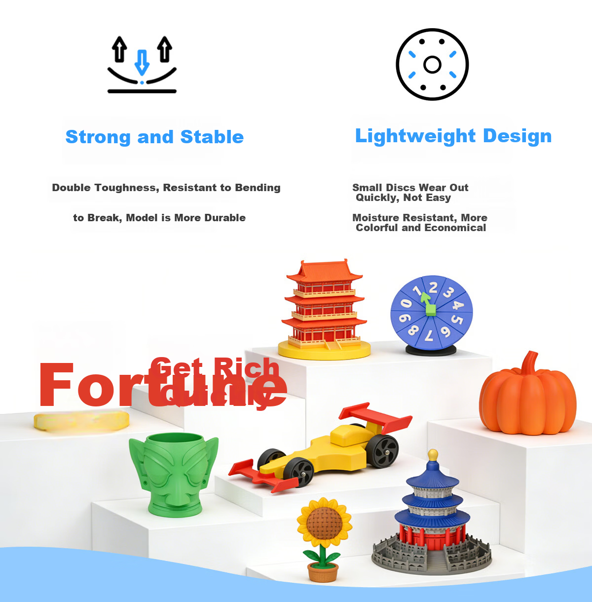 Zhixiaobai 3D Printing PLA Filament Blue 250g/Roll High Versatility Rich Colors Cost-Effective Beginner Friendly Easy to Print Safe and Eco-Friendly 19