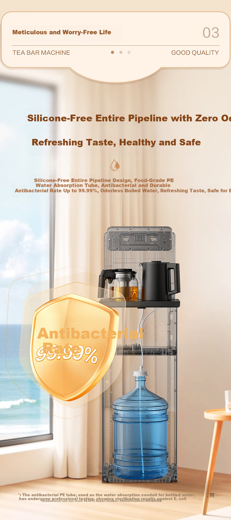 Haier Little Star Tea Bar Water Dispenser Home High-End Living Room Electric Kettle Integrated Automatic Water Supply Bottom-Loading Water Bucket Fully Automatic Smart Tea Bar Cabinet Warm and Hot Mod 15