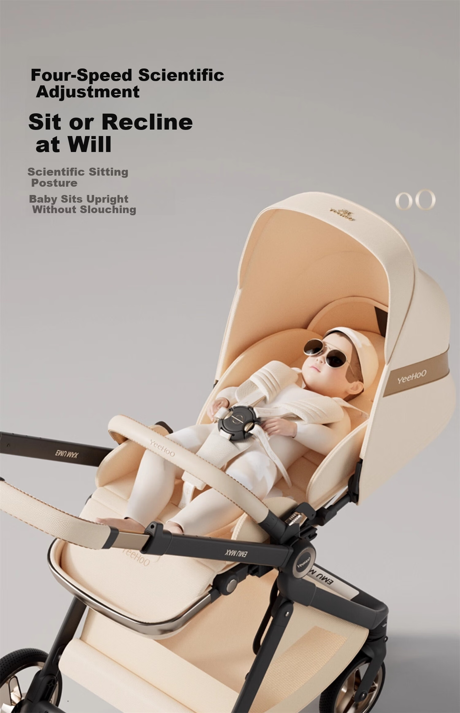 Elittile x emumax Baby Stroller Lightweight Newborn High Landscape Baby Pram Flowing Amber 9