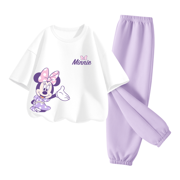 Disney Kids Sportswear 2026 Summer New Comfortable Cotton Girls Short Sleeve T-Shirt Loose Boys Summer Outfit