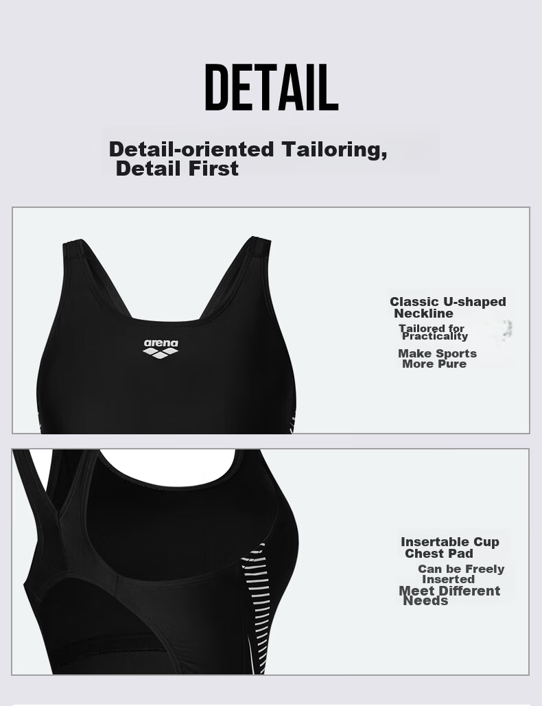 Arena One-Piece Swimsuit for Women, Square Leg Design, Professional Competitive Training Swimwear, Slimming And Tummy Control, High-End Look 18