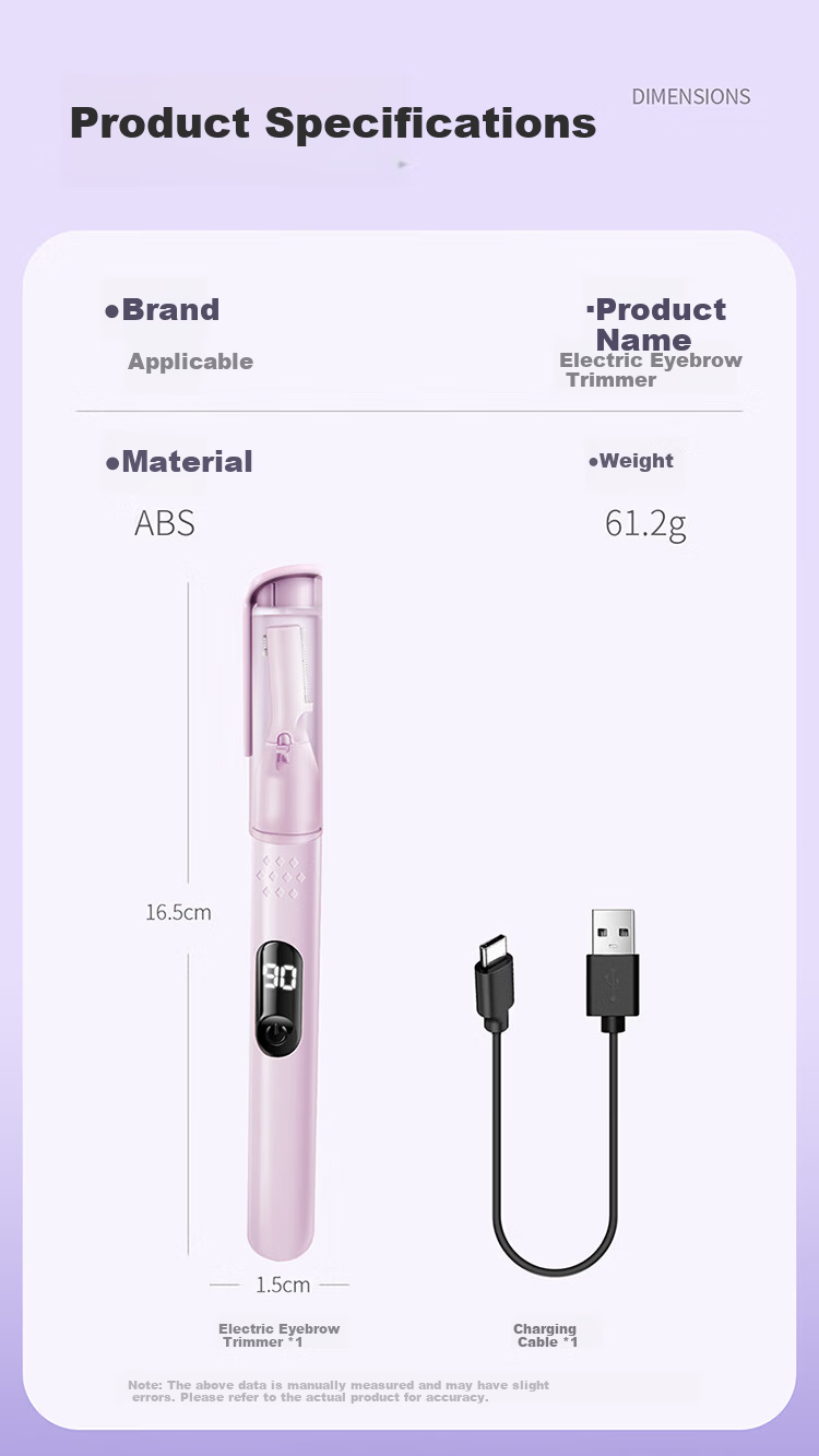 Sujian Portable Electric Eyebrow Trimmer Anti-Scratch Eyebrow Groomer for Women Beginners Eyebrow Shaping and Hair Removal Tool 11