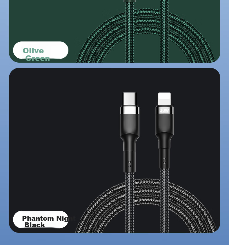 Compatible Apple PD30W Charging Cable for iPhone 14 Pro Max/13/12/11/X/XR/8 Fast Charge Type-C Tablet Car Charger Cable 1.5m Green 17