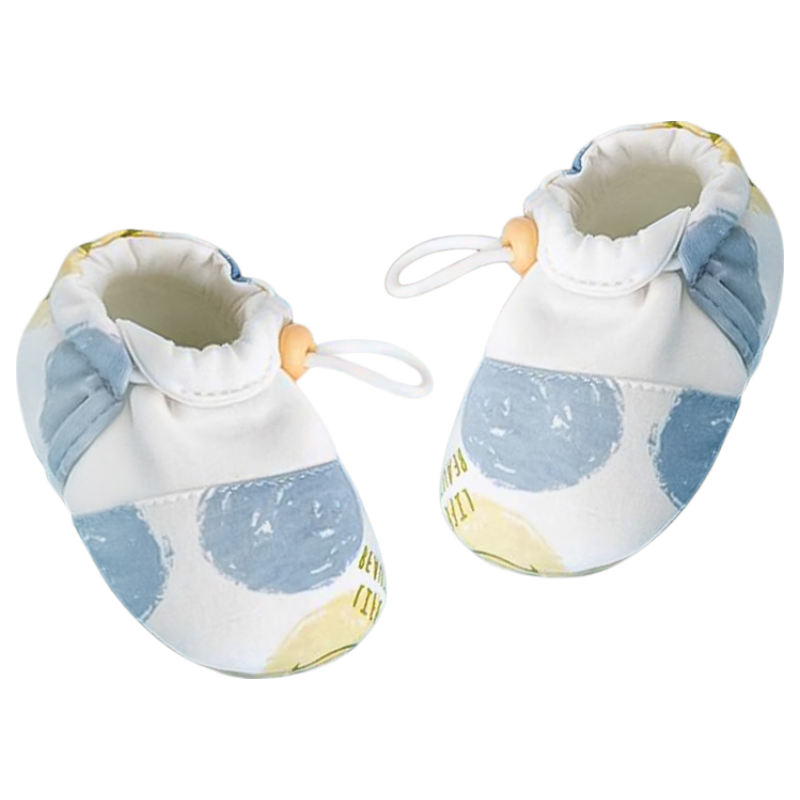 Aibao Baby Foot Cover Spring and Autumn Baby Walking Shoes Newborn Indoor Soft Sole Pre-Walking Socks Blue Smiley Face Size S T252