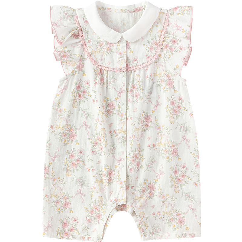 Balabala【balaOne】Baby Romper Infant Jumpsuit Girls 2026 Delicate Sweet Cute