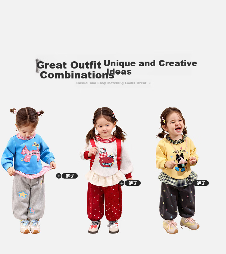 LUSON Little O Dad Baby Girl Sweatshirt Autumn Outfit 2025 New Cartoon Long Sleeve Baby Clothes 4