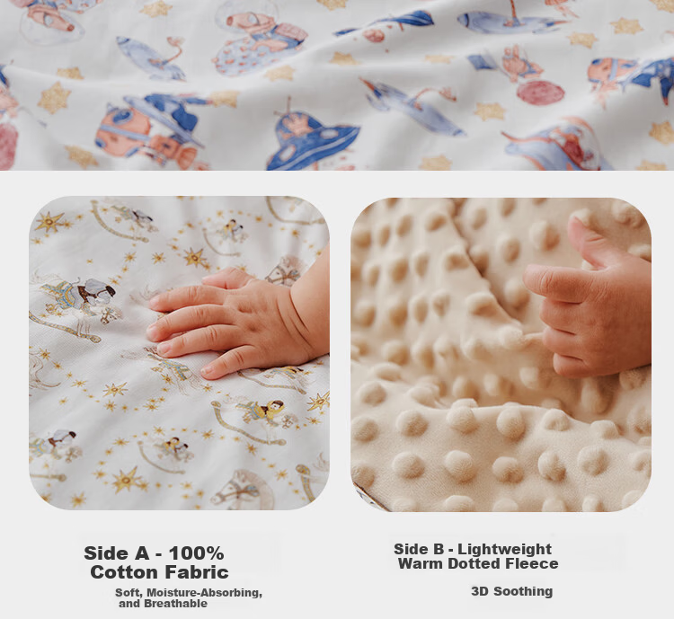 YEEHOO A-Class Baby and Child Cotton Comfort Bean Velvet Blanket Double-Sided Detachable Quilt Cover Play Town 100*120cm 4